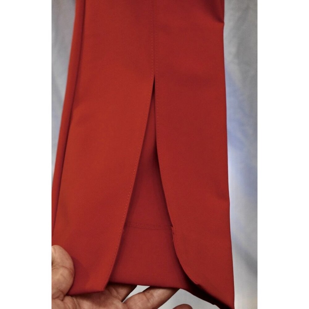 New Women's Banana Republic Red High Waist Pants Split Front Hem Size 4S - Picture 3 of 9